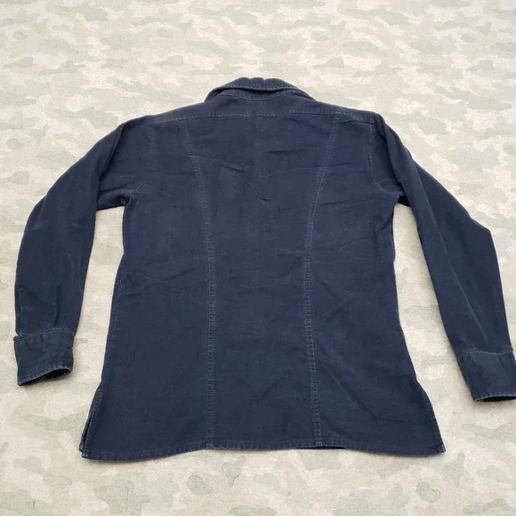Vintage Eddie Bauer Shirt Mens Small Blue Pockets Snap Up Long Sleeve - Picture 5 of 8